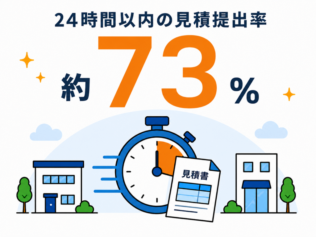 原状回復の24時間以内の見積提出率「約73%」