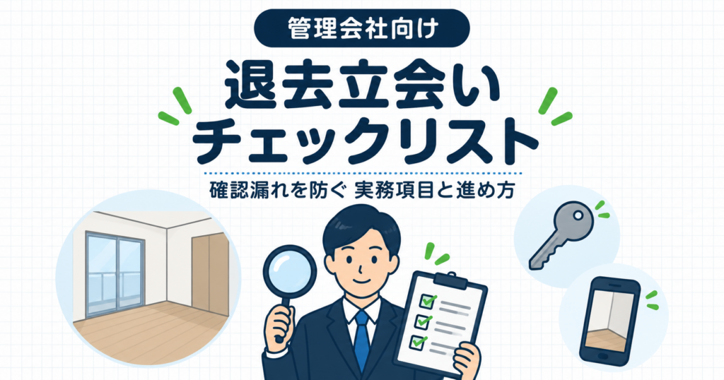 【管理会社向け】退去立会いチェックリスト｜確認漏れを防ぐ実務項目と進め方