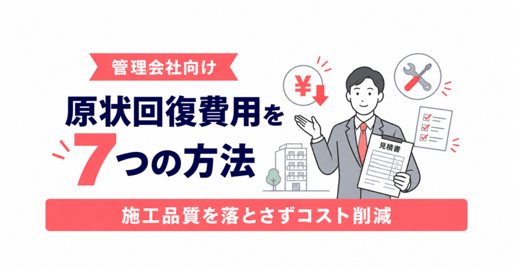 原状回復費用を抑える7つの方法｜施工品質を落とさずコスト削減するポイント